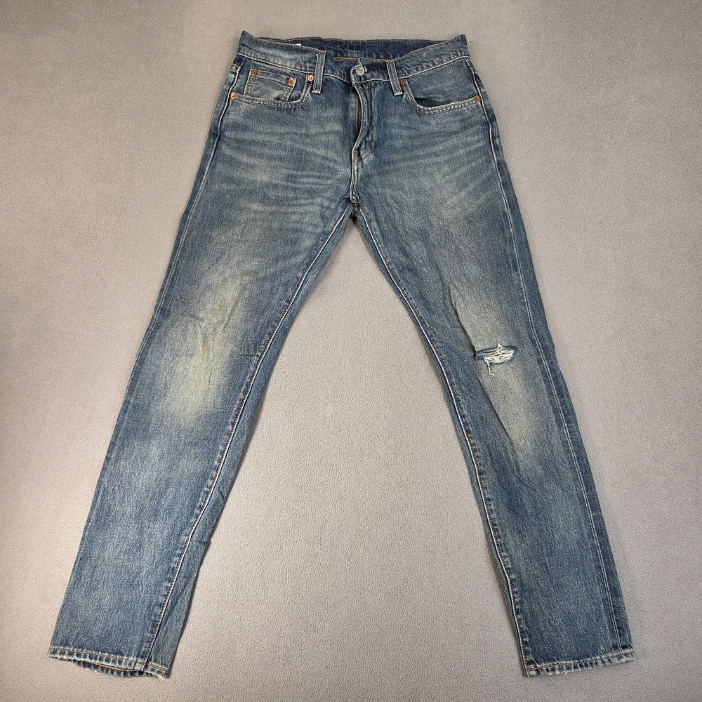 Levi's‎ 512 Jeans Mens 30x30 Blue Denim Slim Taper Premium Selvedge Distressed